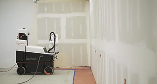 Canvas robot capable of drywalling